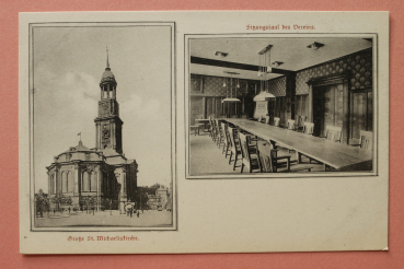 Ansichtskarte AK Hamburg 1905-1915 Verein für Handlungs Commis Sitzungssaal St Michaeliskirche Architektur Ortsansicht